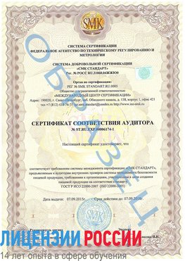 Образец сертификата соответствия аудитора №ST.RU.EXP.00006174-1 Балабаново Сертификат ISO 22000